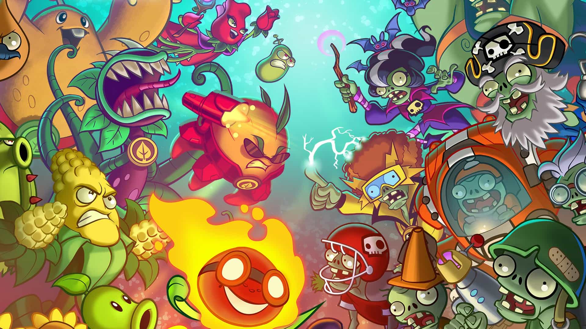 captura del juego Plants vs Zombies Heroes que es uno de los mejores juegos de android de estrategia