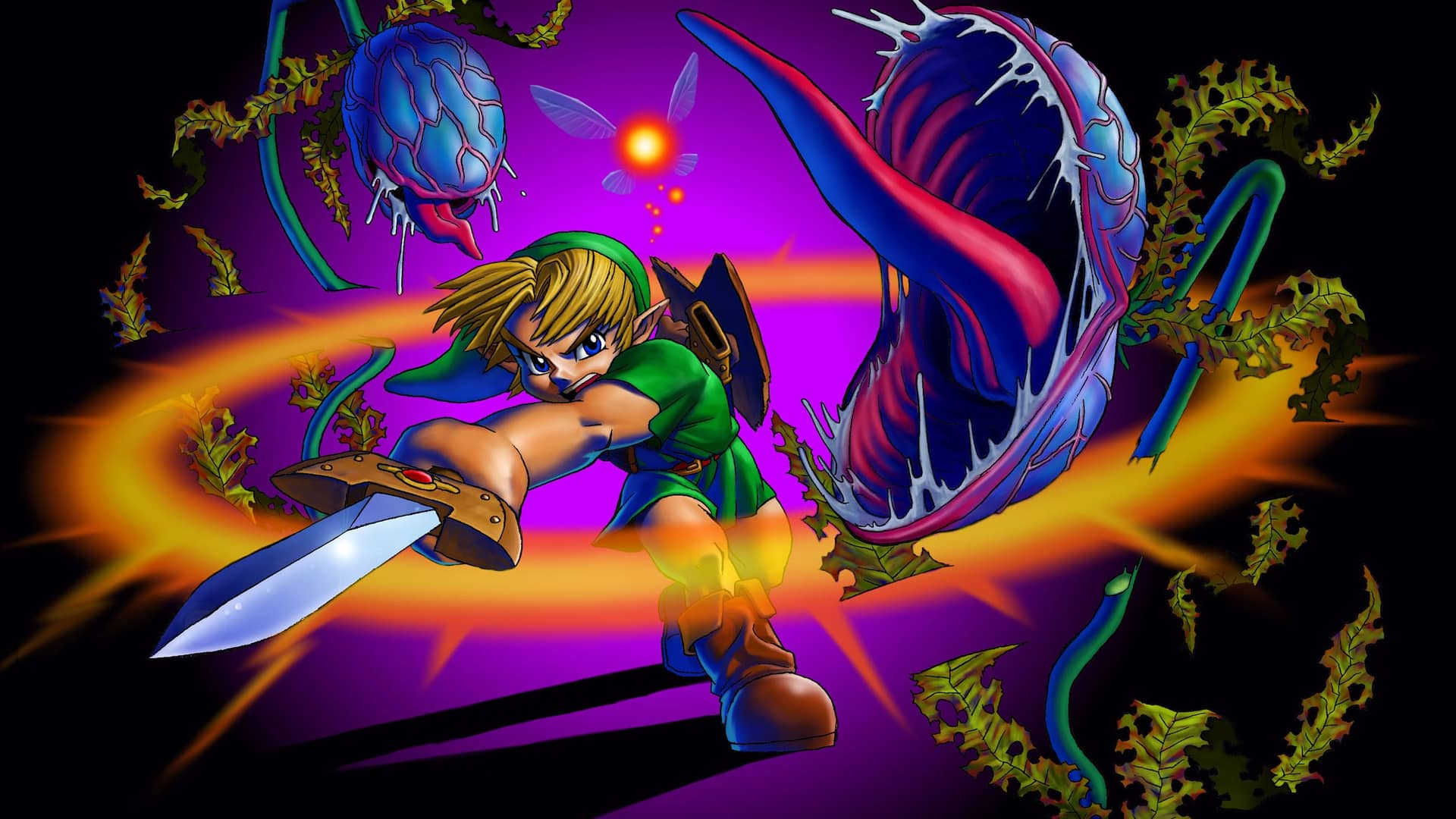 Artwork del juego The Legend of Zelda: Ocarina of Time que es uno de los mejores juegos de n64