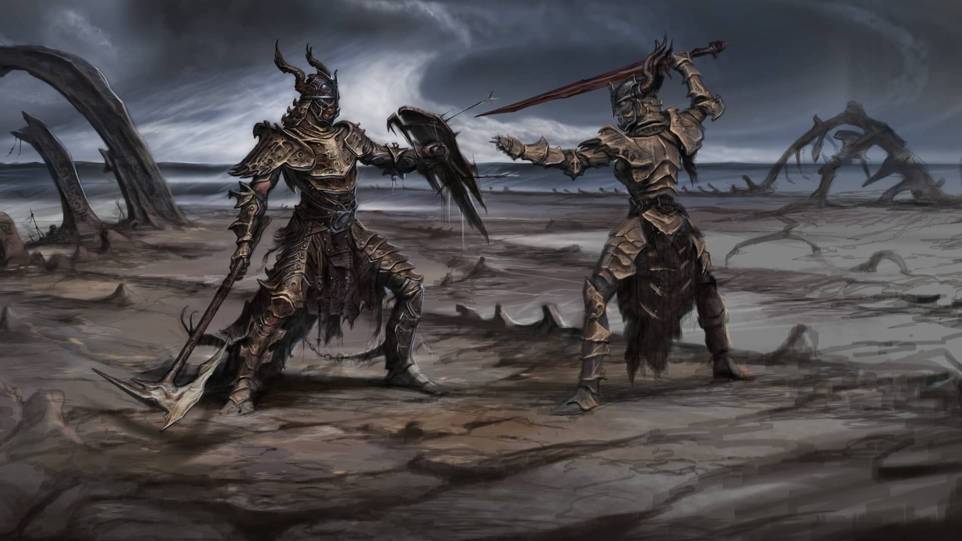 artwork del juego The Elder Scrolls V: Skyrim que es uno de los mejores juegos de rol